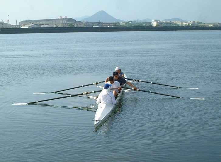 Coxed four on the river